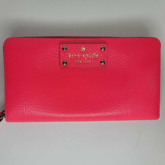 Kate Spade Bright Pink Leather Handbag and Matching Leather Purse NEAR MINT! - Picture 10 of 16